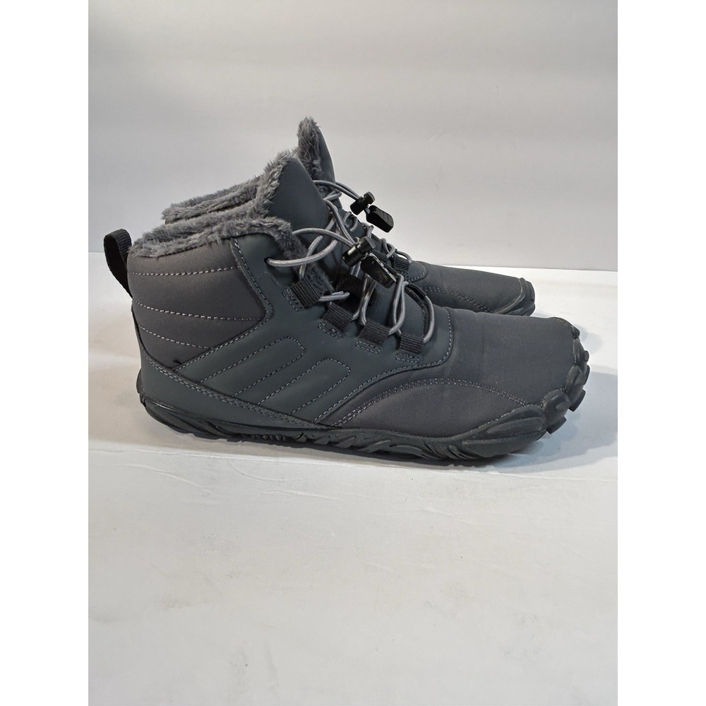 Womens Winter Snow Boots Size 39 Gray Faux Fur Lined Hiking Trail Boots US 5.5-6